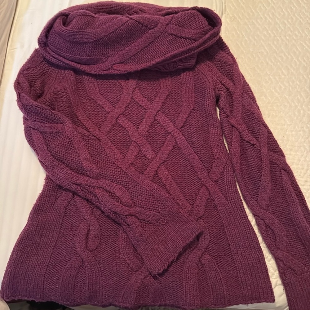Purple cowl neck sweater